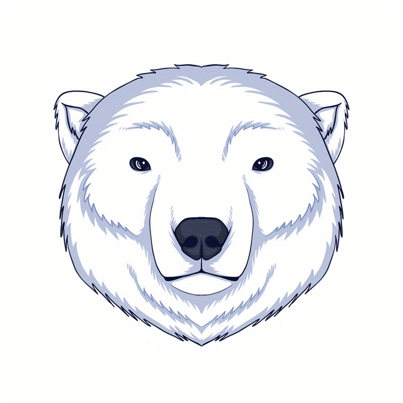 Polar Bear White Line Aesthetics Cute Funny Cartoon Decals - Temu