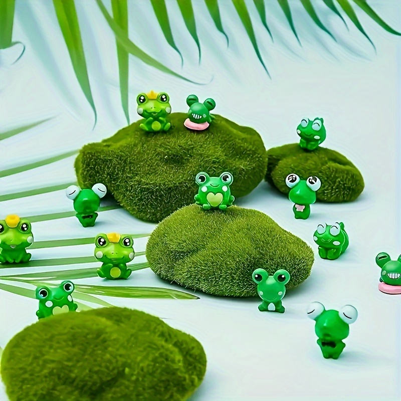 20pcs, Mini Resin Frog Statues, Green Small Micro Plastic Frogs Bulk Hidden  For Garden Decoration, Home Decoration, DIY Terrarium Crafts, Fairy Garden