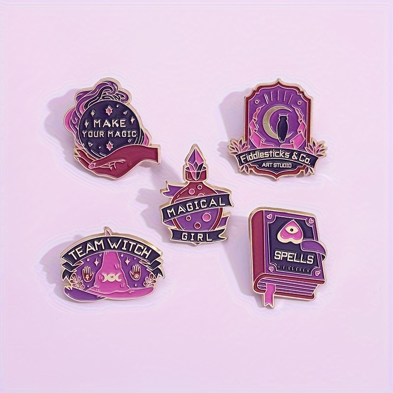 Dark Magical Objects Enamel Pin Set Magic Enamel Pin Wizard Pin Book Lover  Pin Book Pins Cute Pins Witchcraft Wizardry Pin Bookish Gift 