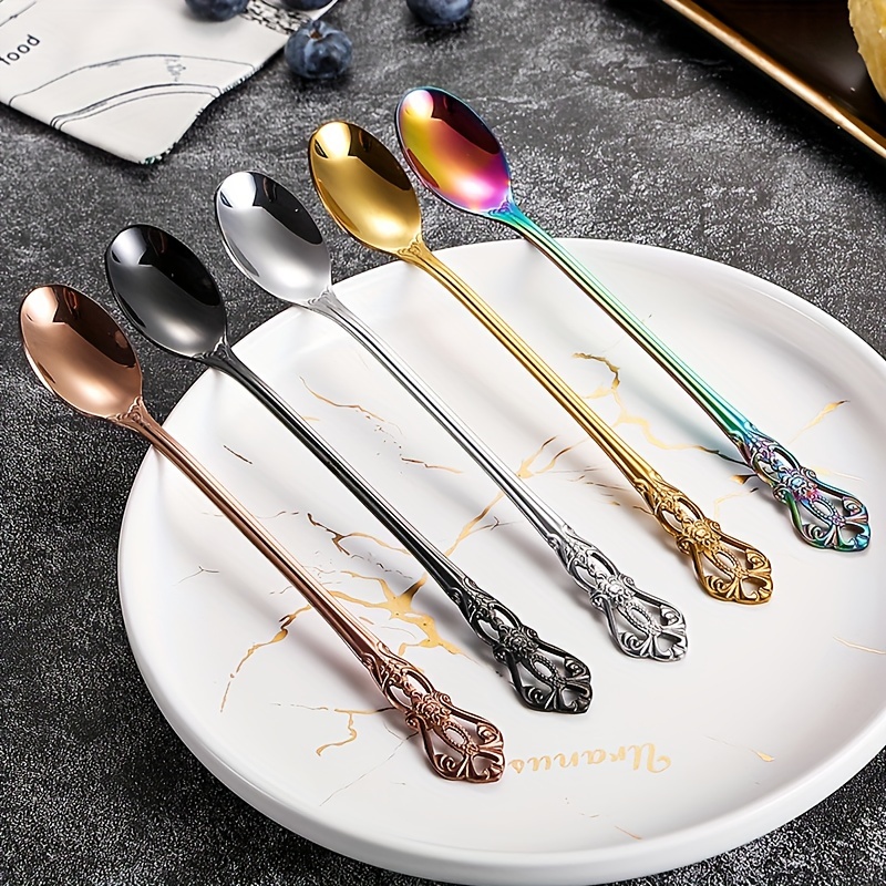 100Pcs/Lot Small Stainless Steel Spoon Mini Coffee Tea Spoon Metal Spice  Sugar Salt Scoop Kids