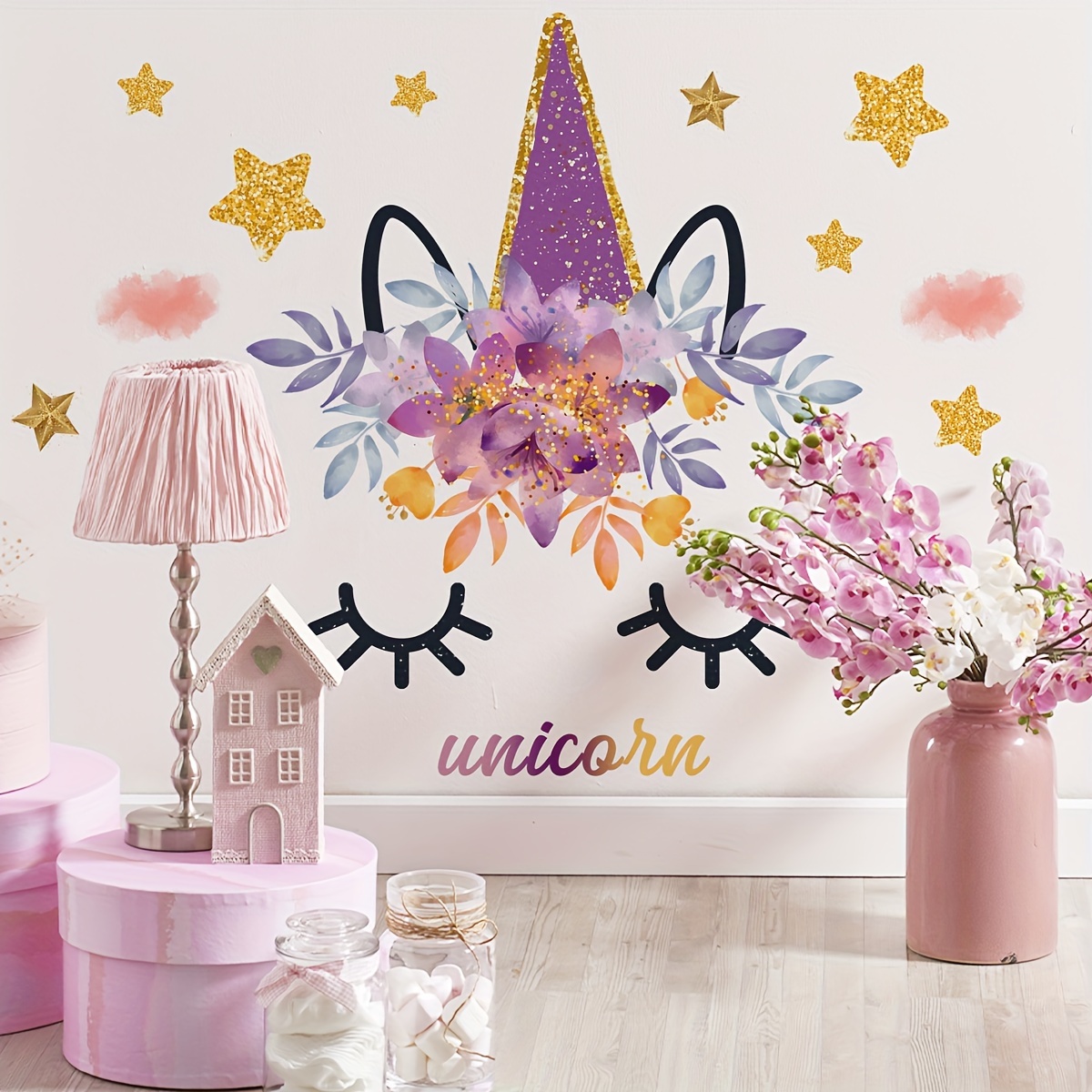 Large Unicorn Wall Decals with Unicorn Dream Catcher Wall Art Decor for  Kids Girls Wall Stickers Decor Art for Girl Bedroom Baby Nursery Teens  Party