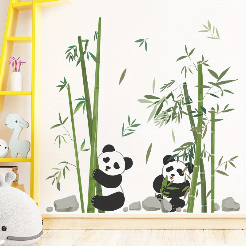 1pc Cartoon Panda Pattern Wall Sticker Vinyl, Self Adhesive Removable Wall  Decal, Cute Wall Stickers Decal Wallpaper For Kids Home Living Room Bedroom