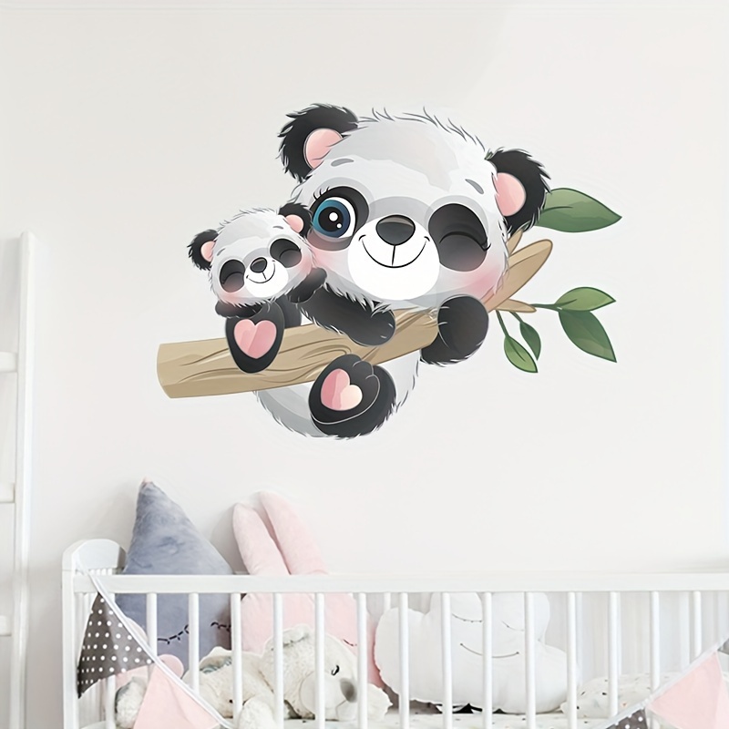 Cartoon Panda Pattern Wall Sticker Vinyl Self Adhesive - Temu