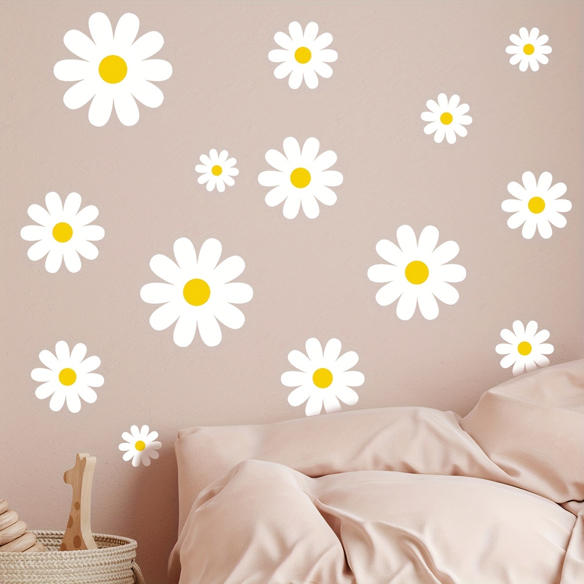 10/30/50pcs Cute Daisy Stickers Aesthetic Flower Decals Diy