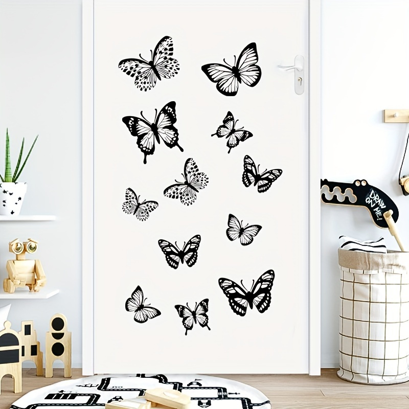 Black And White Butterfly Stickers 3d Simulation Of - Temu United Arab  Emirates