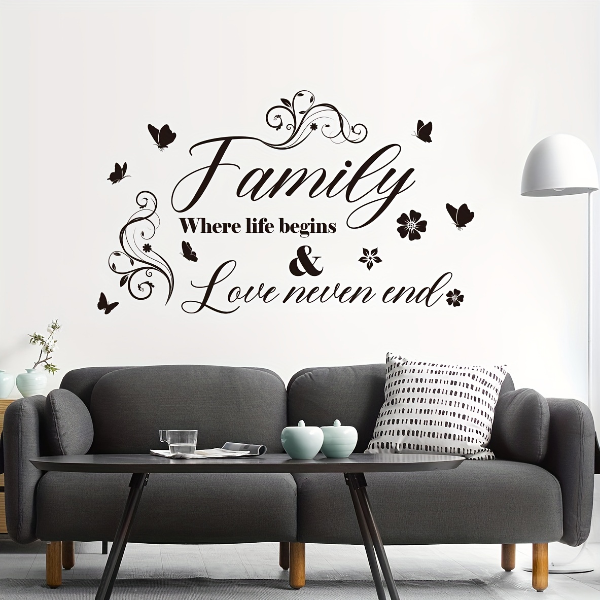 Historia de casa vinilos para pared con diseño de familia donde la vida  comienza y el amor nunca termina la pared de la sala de estar calcomanía de