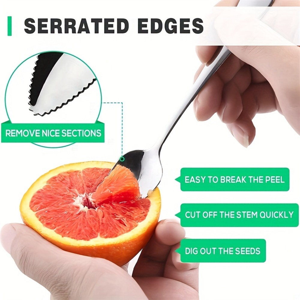 2 Grapefruit Knives Stainless Steel Dual Serrated Edge Blade Knife Citrus  Fruit