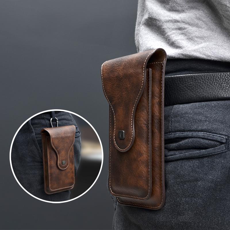 Vertical Nylon Dual Pocket Phone Holster Pouch Belt Clip Case Holder,oxford  Cloth Sports Mobile Phone Bag, Double Divided Design Power Bank  Organizer,earphone Storage,card Storage - Temu