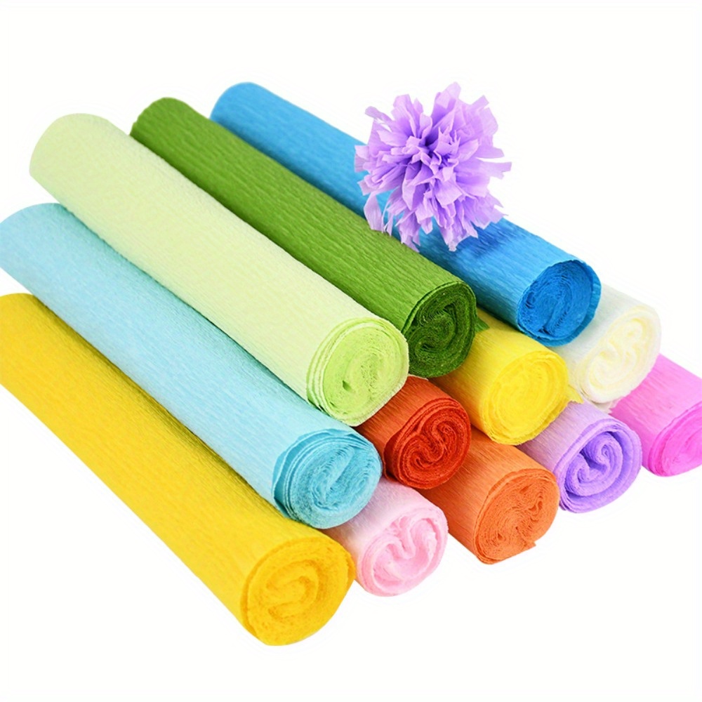 6 Rolls Art Craft Crepe Paper Sheets 10 Inch x 8 Feet Green Series Crepe  Paper for DIY Crepe Paper Flowers Crafts Carnival Decorations