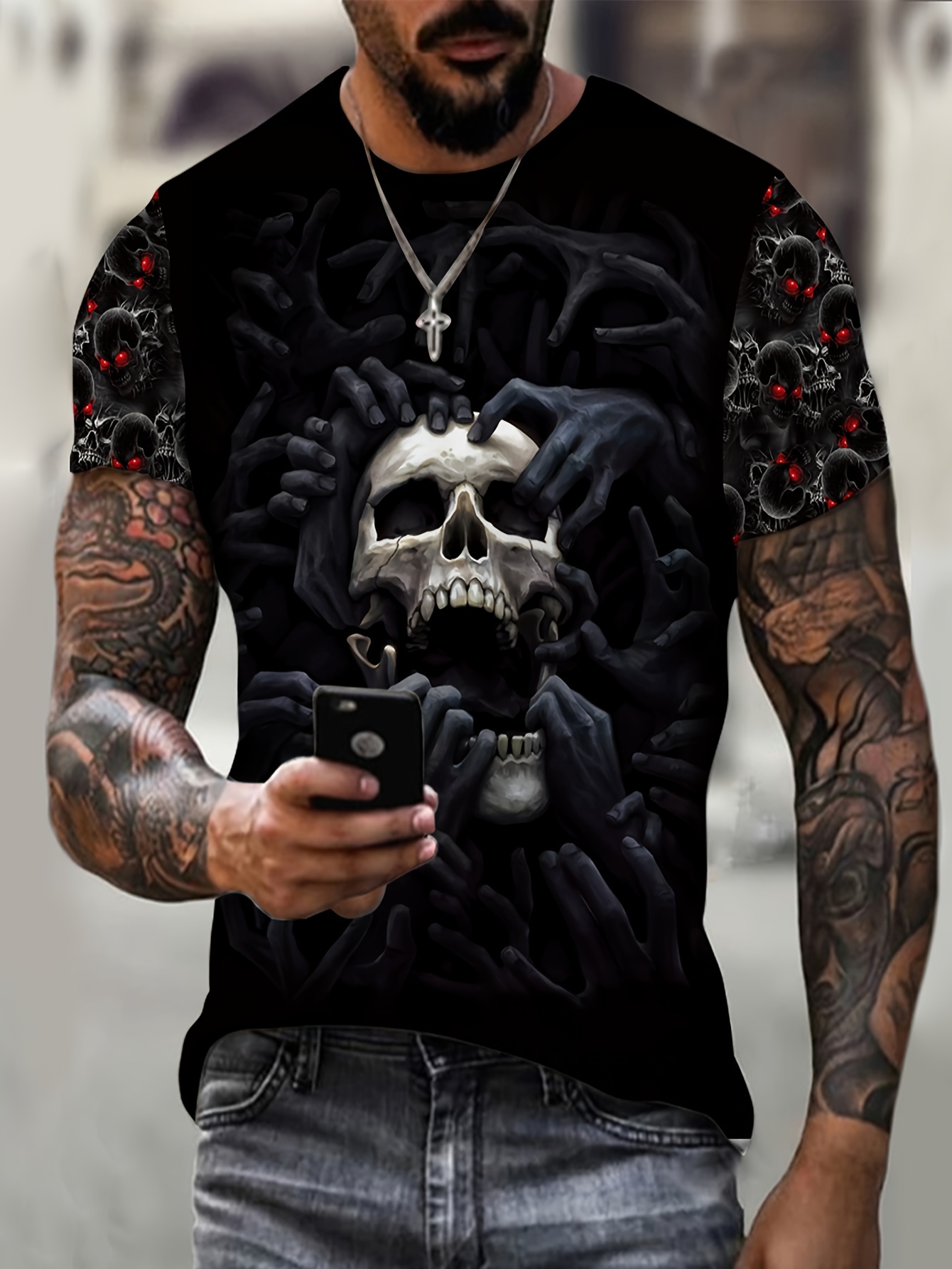 Camiseta negra online calavera