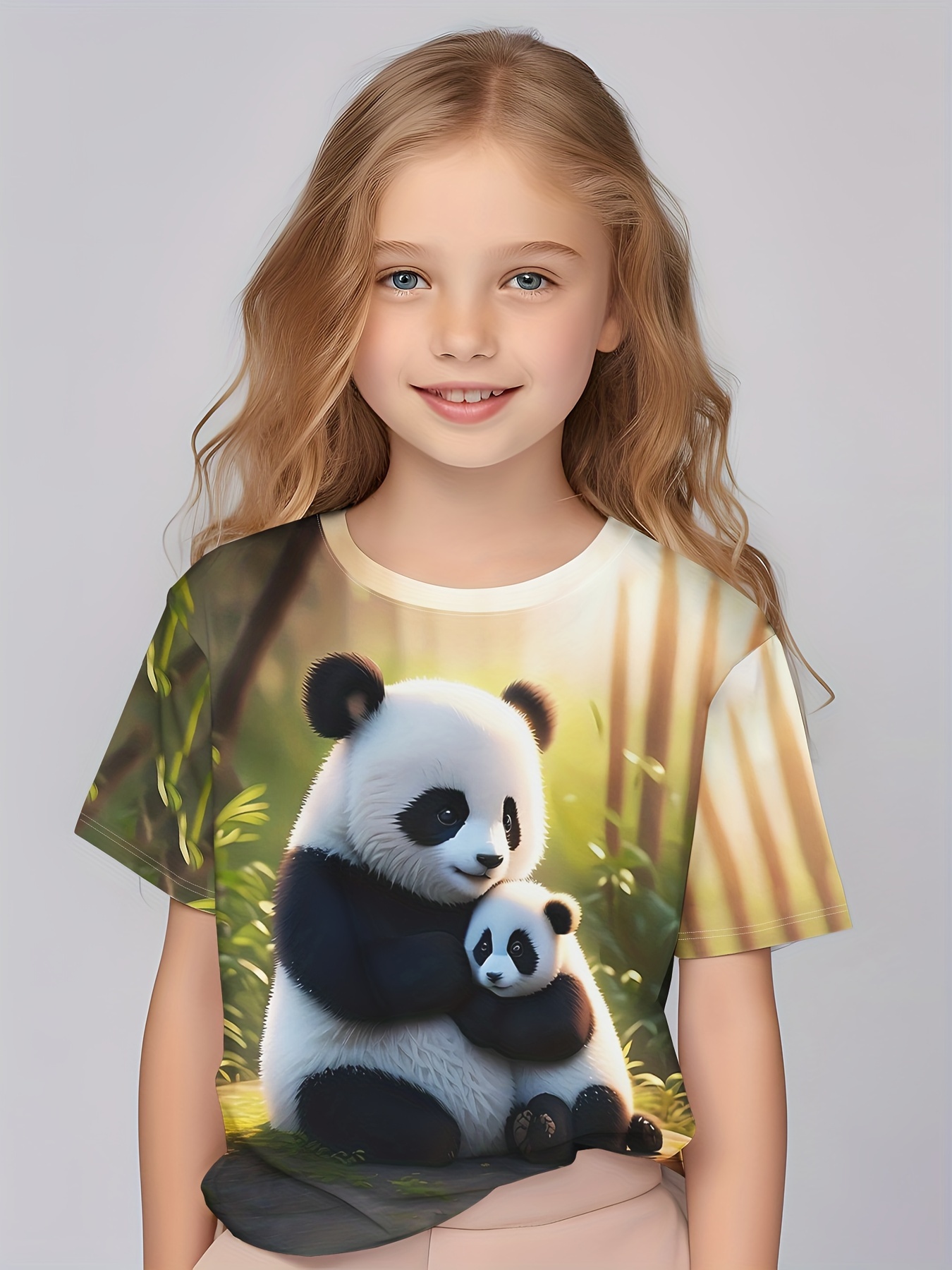 Men's Colorful Futuristic Panda 3d Print Funny Round Neck T - Temu