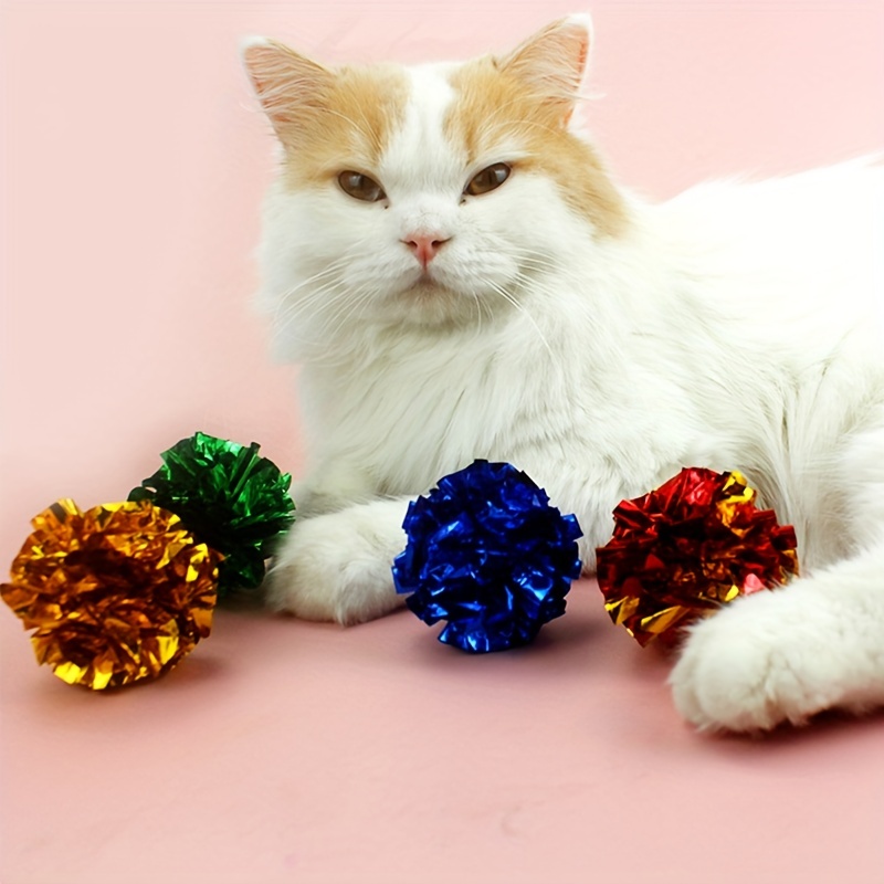 100PCS Pet Scratch Pom DIY crafts Puff Balls for Kids Cat Toy Balls Chew