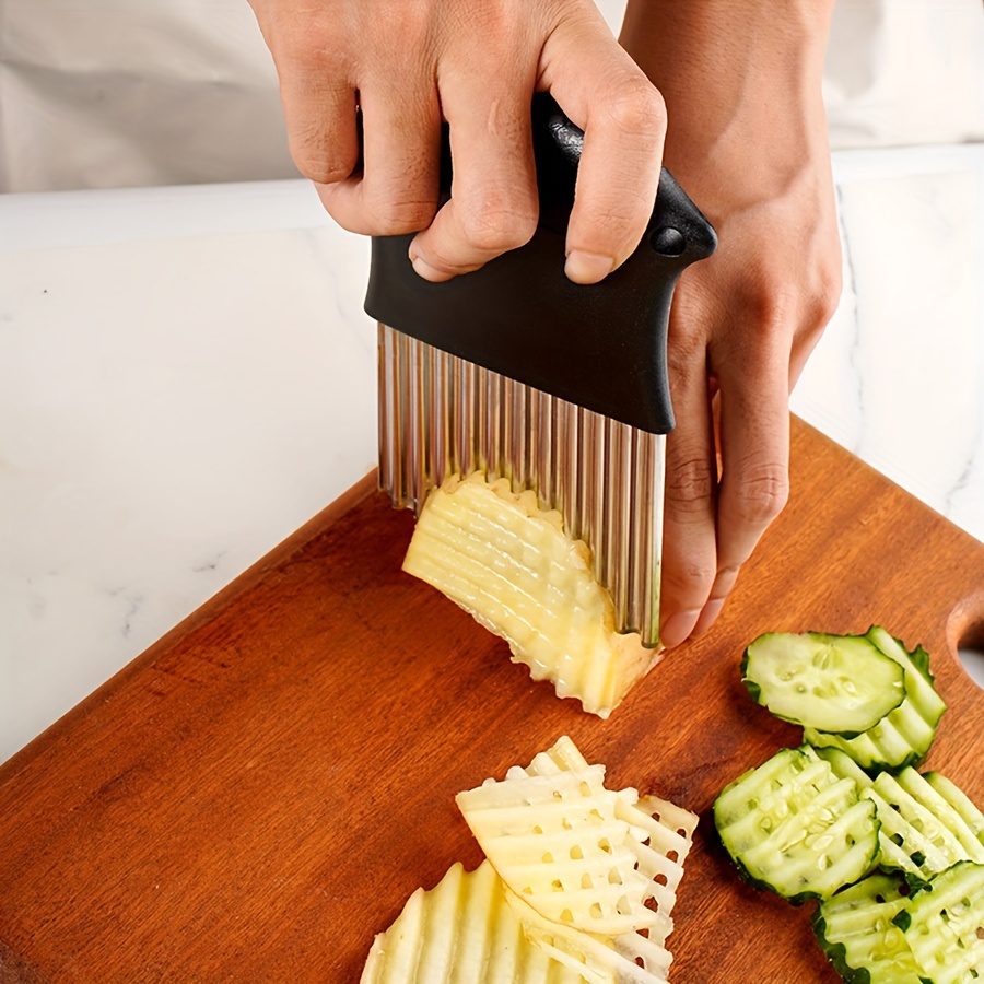 Stainless Steel Potato French Fry Cutter With Serrated Blade For Easy  Slicing Of Fruits And Vegetables - Temu