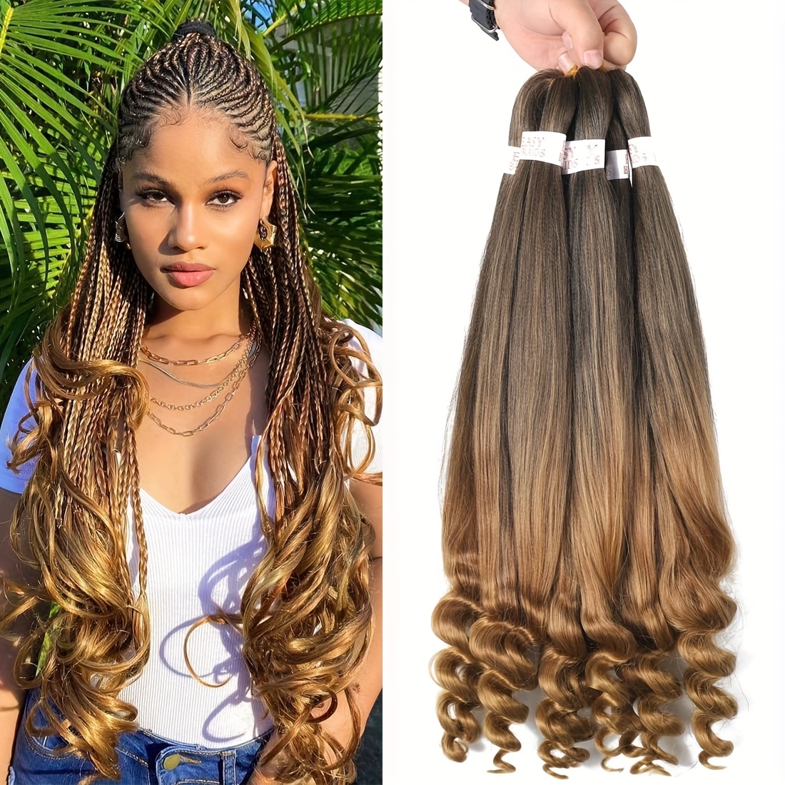  Highlight Deep Bulk Human Hair Braiding Hair Boho Human  Braiding Hair Wet And Wavy Human Braiding Hair For Micro Braids No Weft