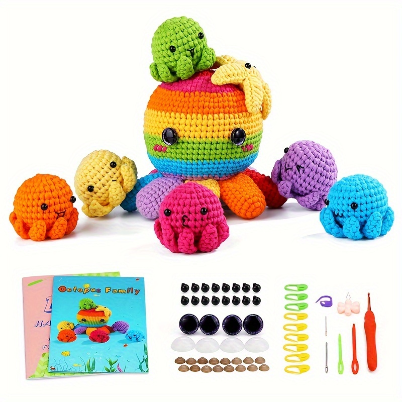 Crochet Kit , 59 Piece Crochet Hooks Kit Includes Soft Grip Crochet Hooks,  Crochet Yarn Balls, Cable Needles and More Crochet Kit for Beginners with