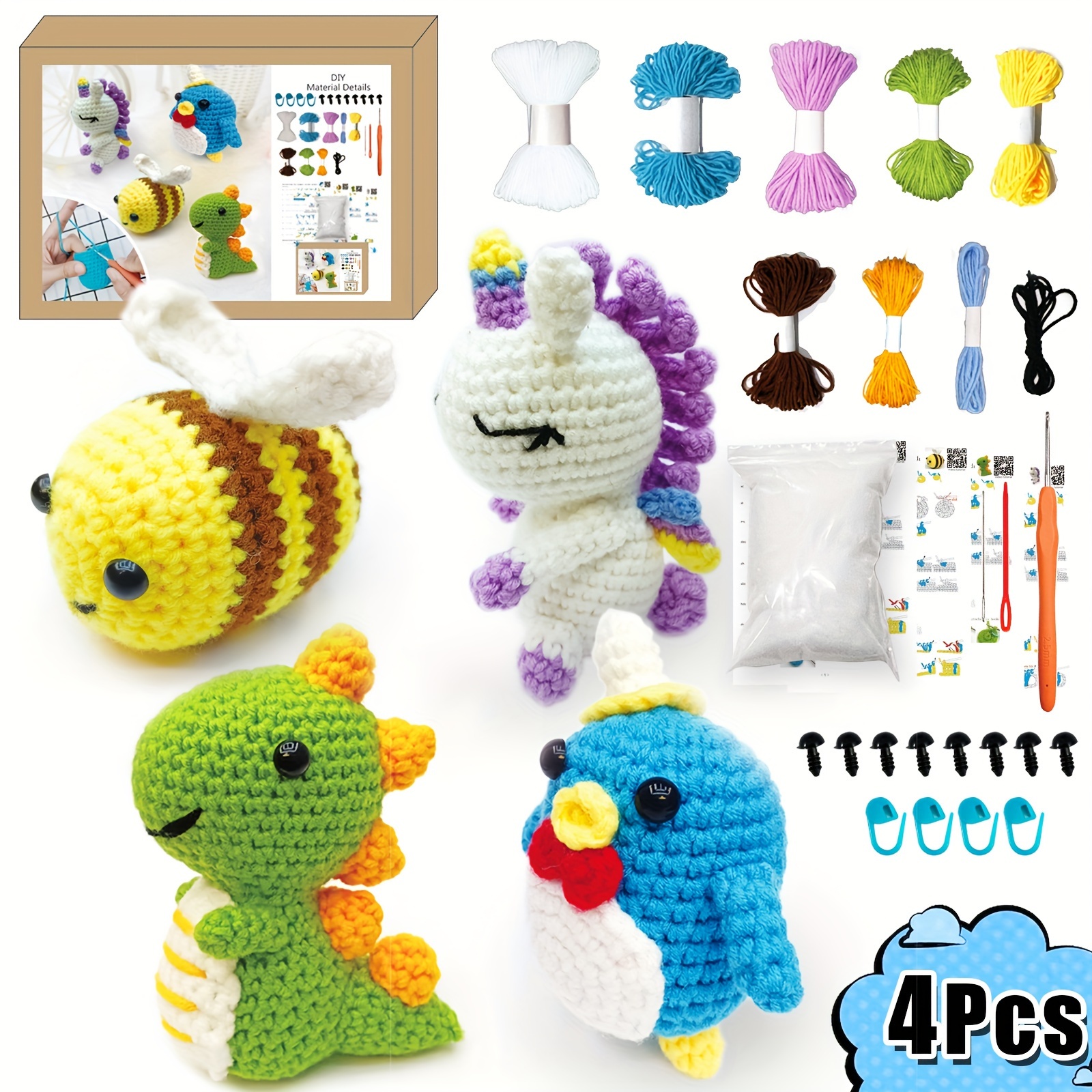 Beginner Sheep Ball Crochet Kit - Easy Crochet Starter Kit - Crochet  Animals Kit - Amigurumi Kit - Crochet Gift - Animal Crochet Store