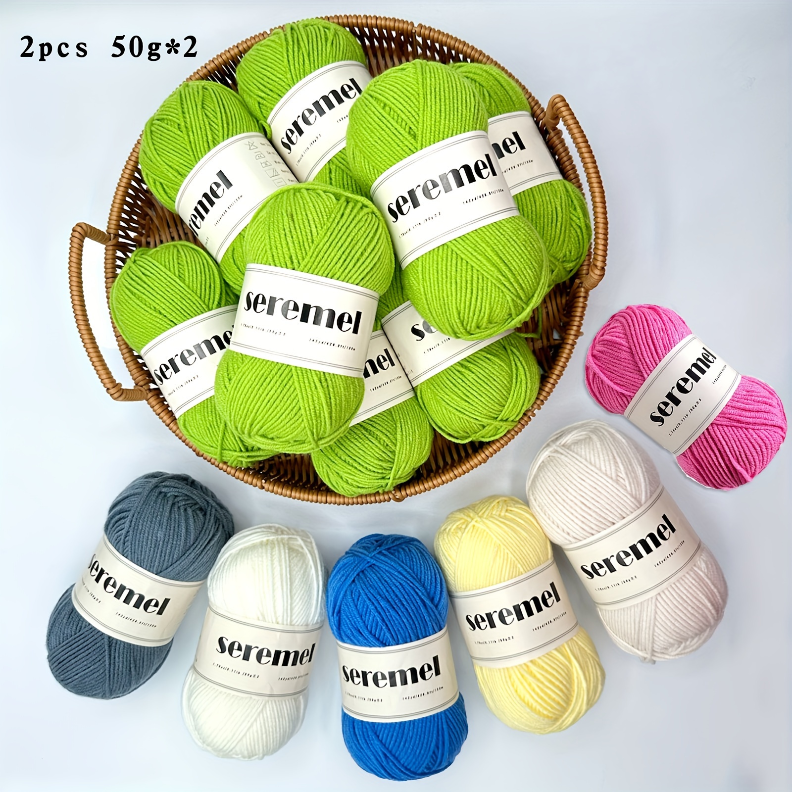 Super Thin Matte Blanket Yarn for Crochet, Amigurumi, and Crafting, 50 G  100% Polyester Thin Yarn 