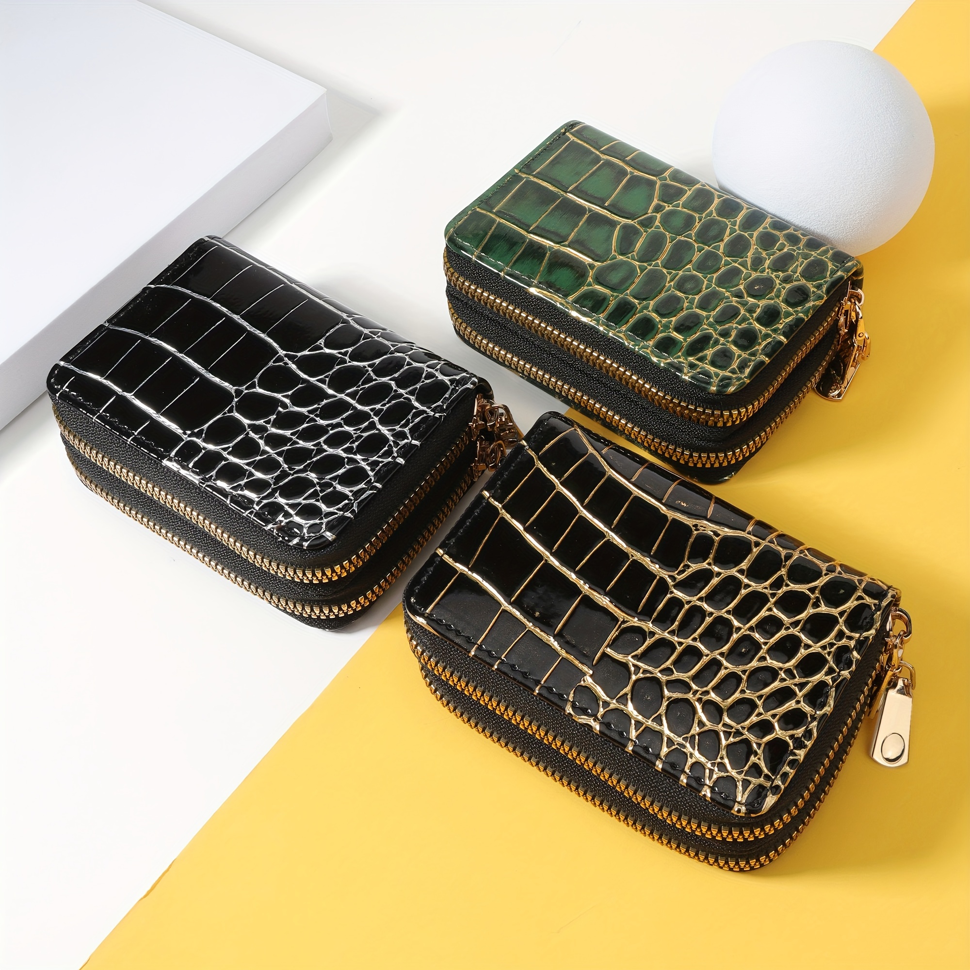 1pc Simple Style Multi-functional Crocodile Patterned Wallet With Multiple  Card Slots, Unisex, Suitable For Daily Use