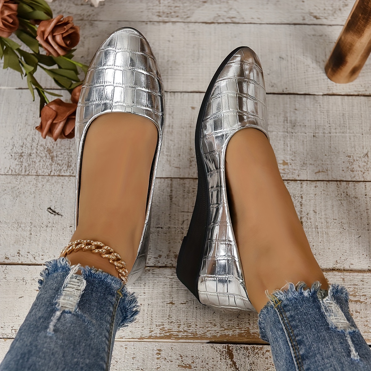 Silver slip clearance on shoes womens