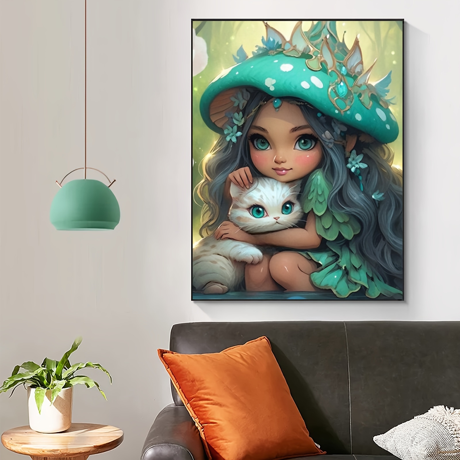 Cartoon Anime Lady Diamond Painting Without Frame, 40*40cm, Diy