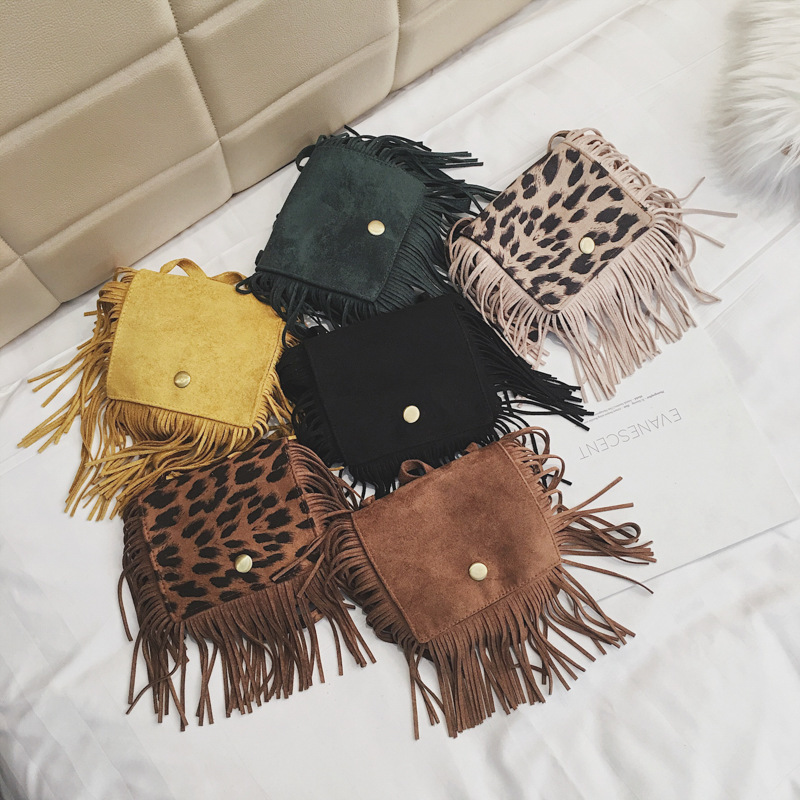  Leopard Tote Bag Women's Vintage Suedette Material