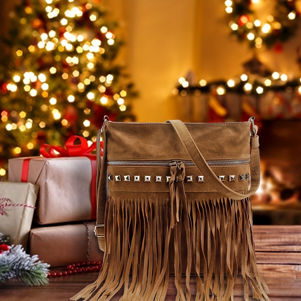 ETHNIC TASSEL PURSE, Native American Fringe Leather Bag, Leopard