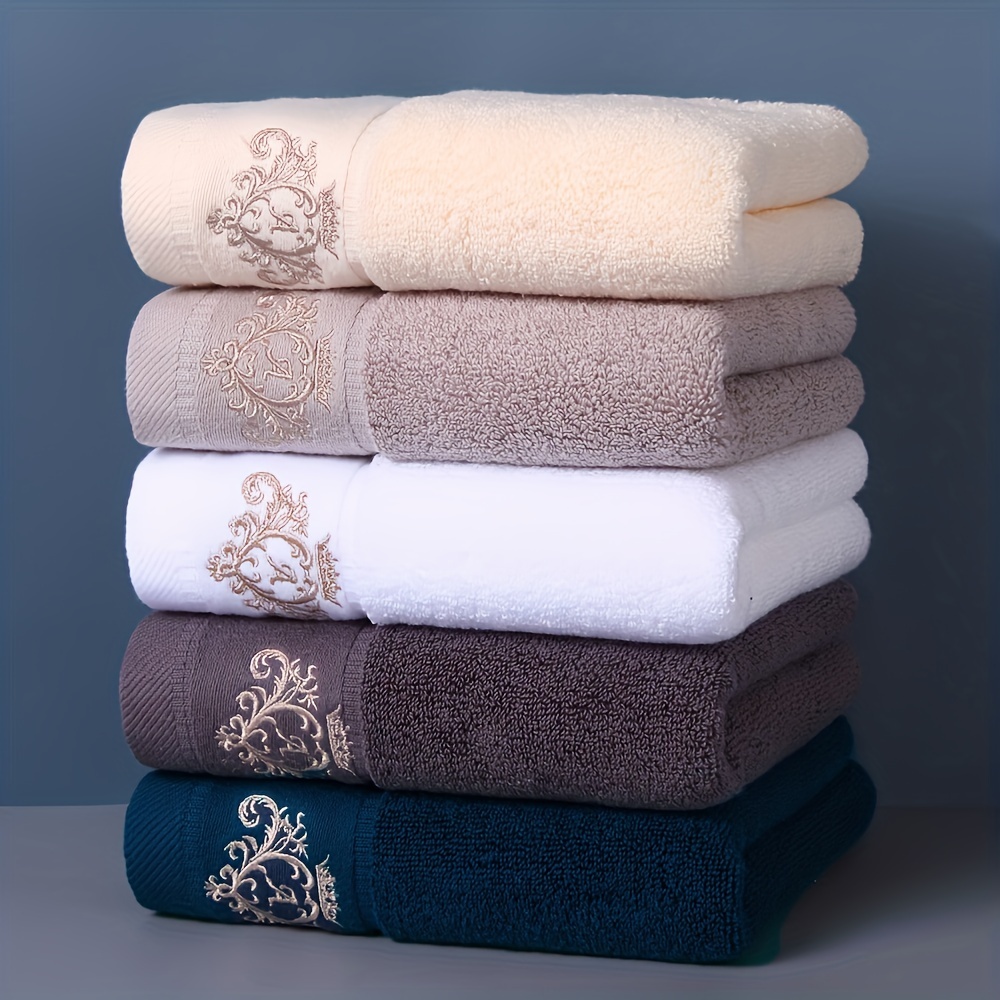  Toalla de baño grande y gruesa 100% algodón, color sólido,  toalla de ducha geométrica para el hogar, hotel para adultos y niños (color  : 5, tamaño: juego de toallas de 2