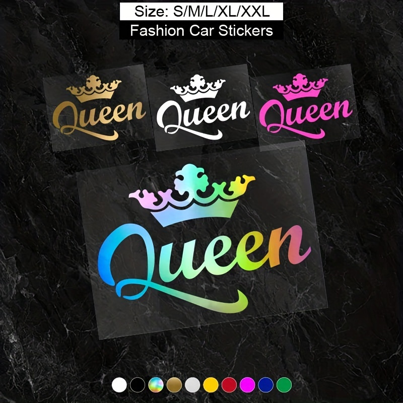  Queen Crown - Calcomanía de vinilo para auto, camión, pared,  laptop, color dorado, 8 x 5 pulgadas : Automotriz