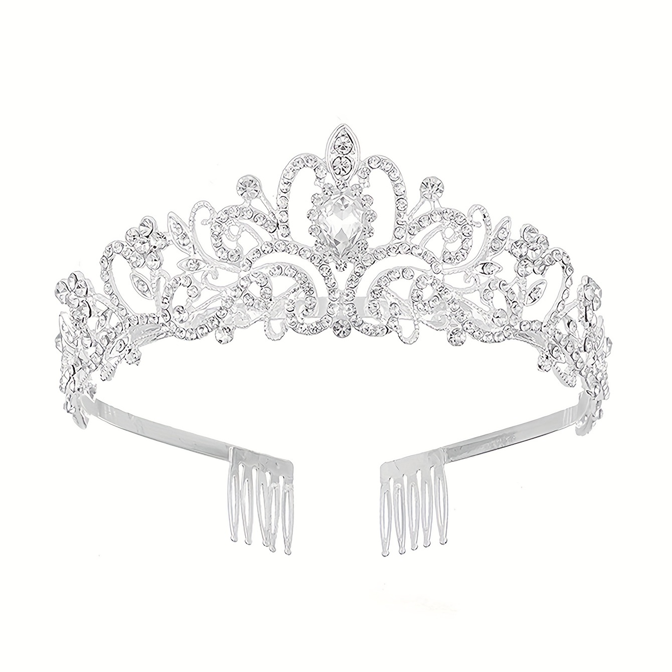 Didder Silver Crystal Tiara Crowns for Women Girls Elegant Princess Crown  with Combs Tiaras for Women Bridal Wedding Prom Birthday Cosplay Halloween  Costumes Hair Accessories for Women Girls 01 Silver