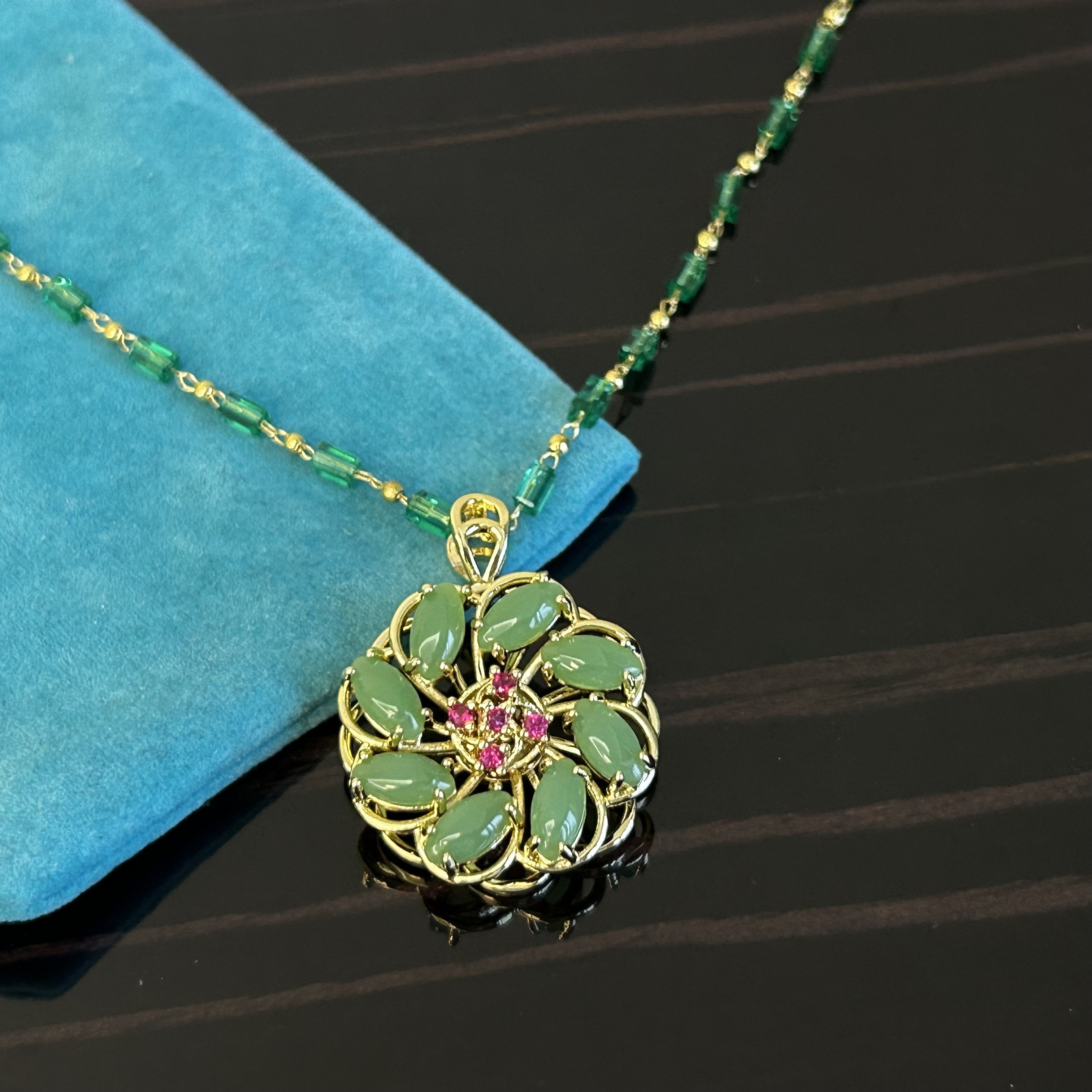 Shop Gold Panda Pendant with Jade, Diamond & Emerald