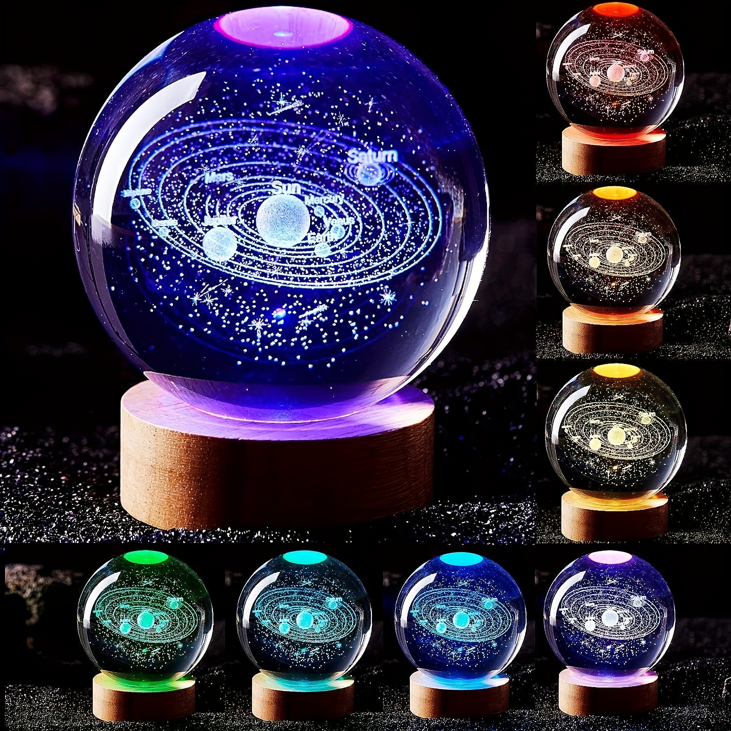 Bola De Cristal De Gravação A Laser 3D, Esfera De Vidro Com Luz LED,  Decoração De Casa Global, Presentes De Aniversário E Natal, Venda Quente -  AliExpress