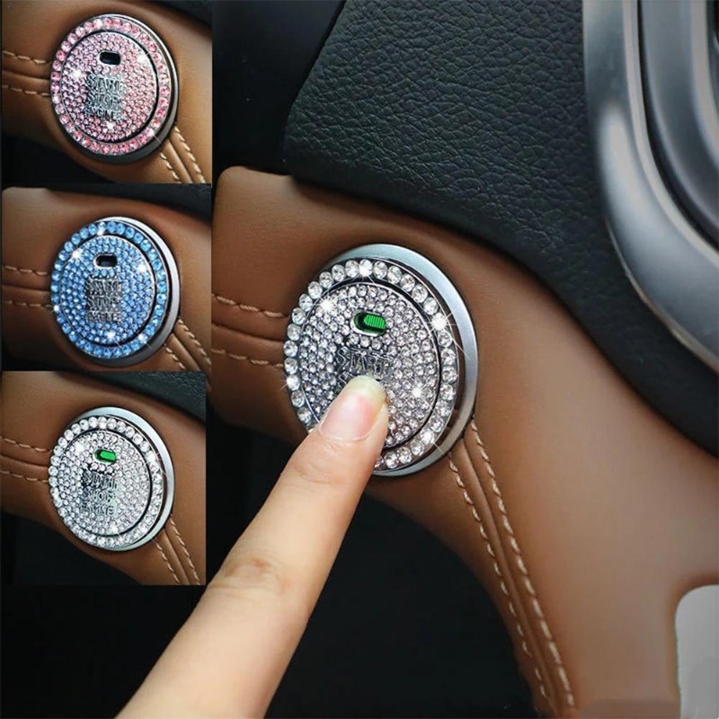 Couvercle de bouton poussoir de démarrage et d'arrêt du moteur de voiture,  accessoires automobiles décoratifs, couvercle collant, housse de protection  - AliExpress