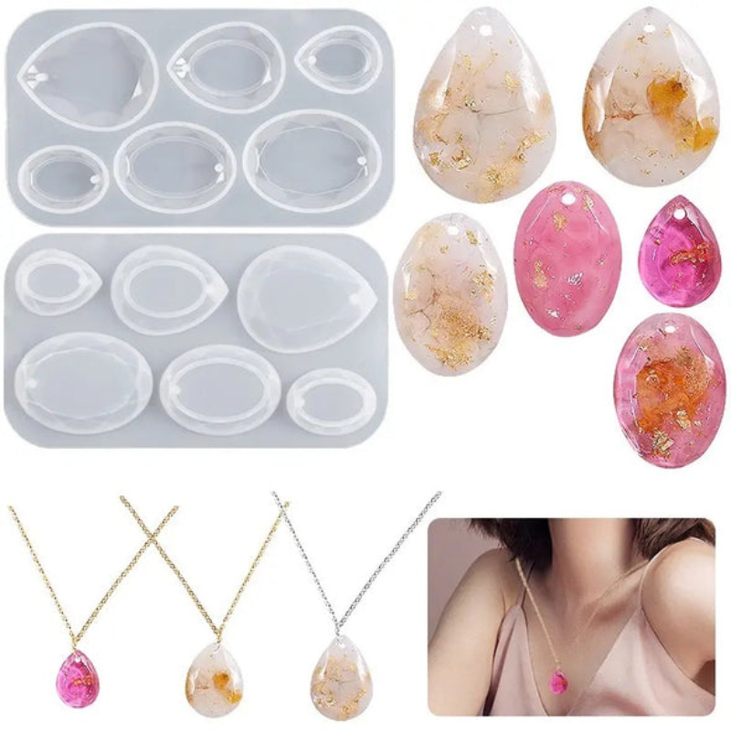 Diy Crystal Pendulum Epoxy Resin Molds Necklace Pendant Uv - Temu