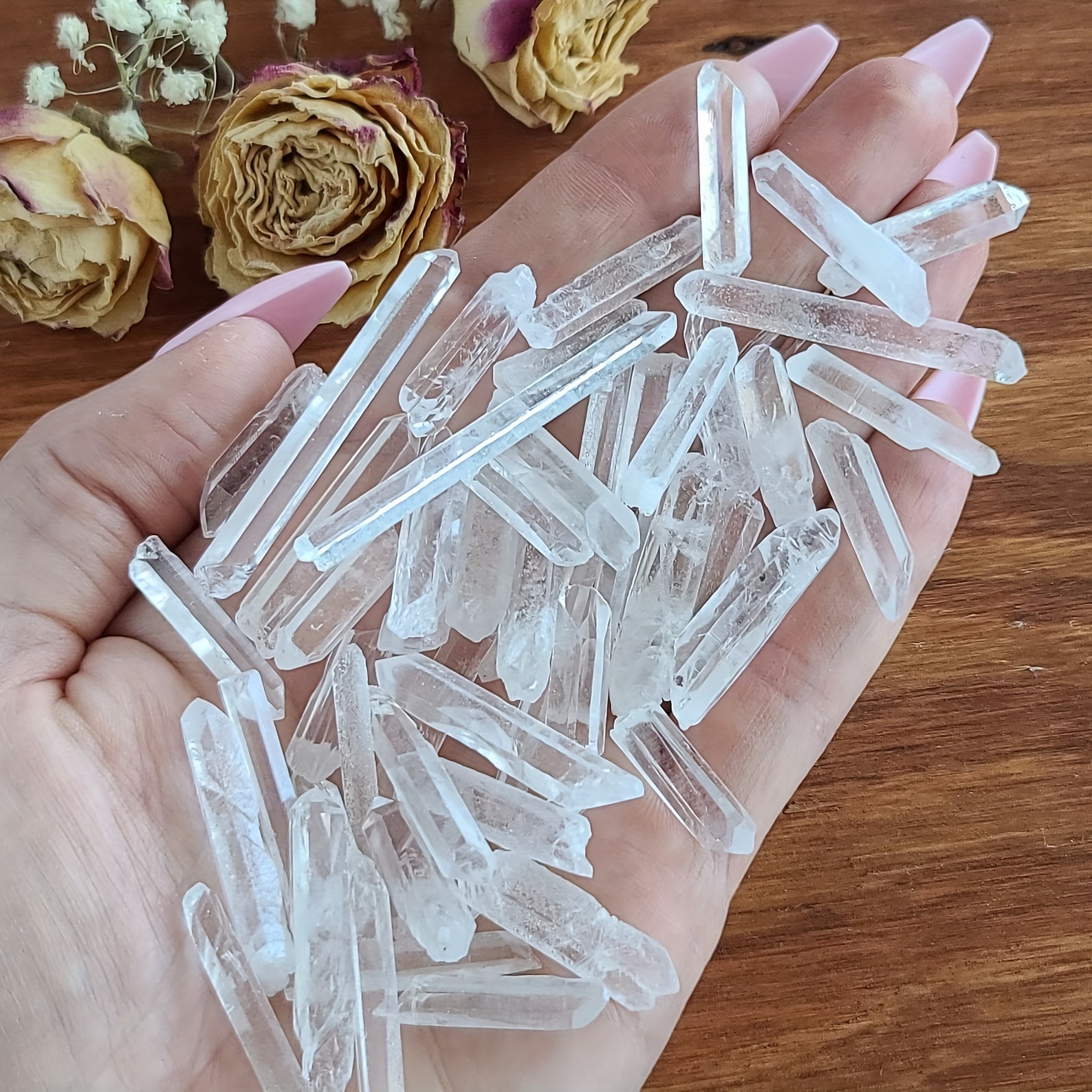 Green Crystal Quartz Points, Green Point Beads, Drilled Crystals for Crafts,  Crystals for Jewelry Crafts, Necklace Making Supplies 