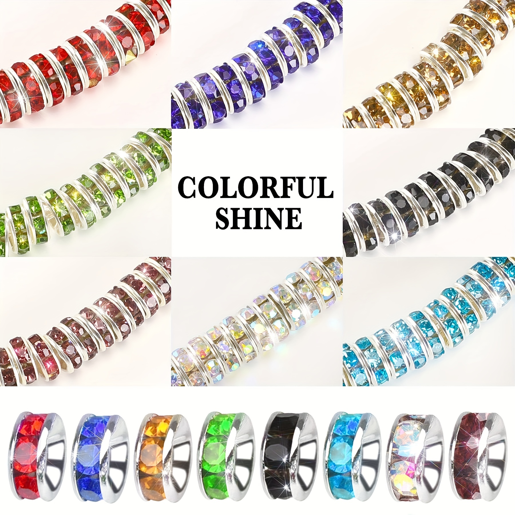 10pcs 15mm Czech Crystal Charm Beads, Crystal Charms for Jewelry Making,  Big Holerondelle Spacer Beads for European Charm Bracelet 26 Colors 