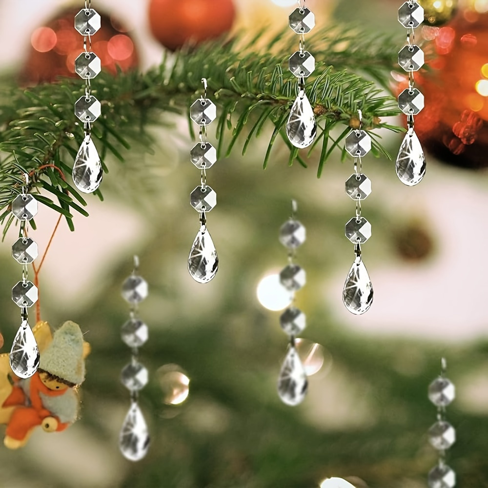 4 Feet Ice Wire Clear Garland Steel Wire Acrylic Crystal Garland Faux  Crystal Bead Garland Christmas Tree Bead for Wedding, Birthday Party  Decoration 