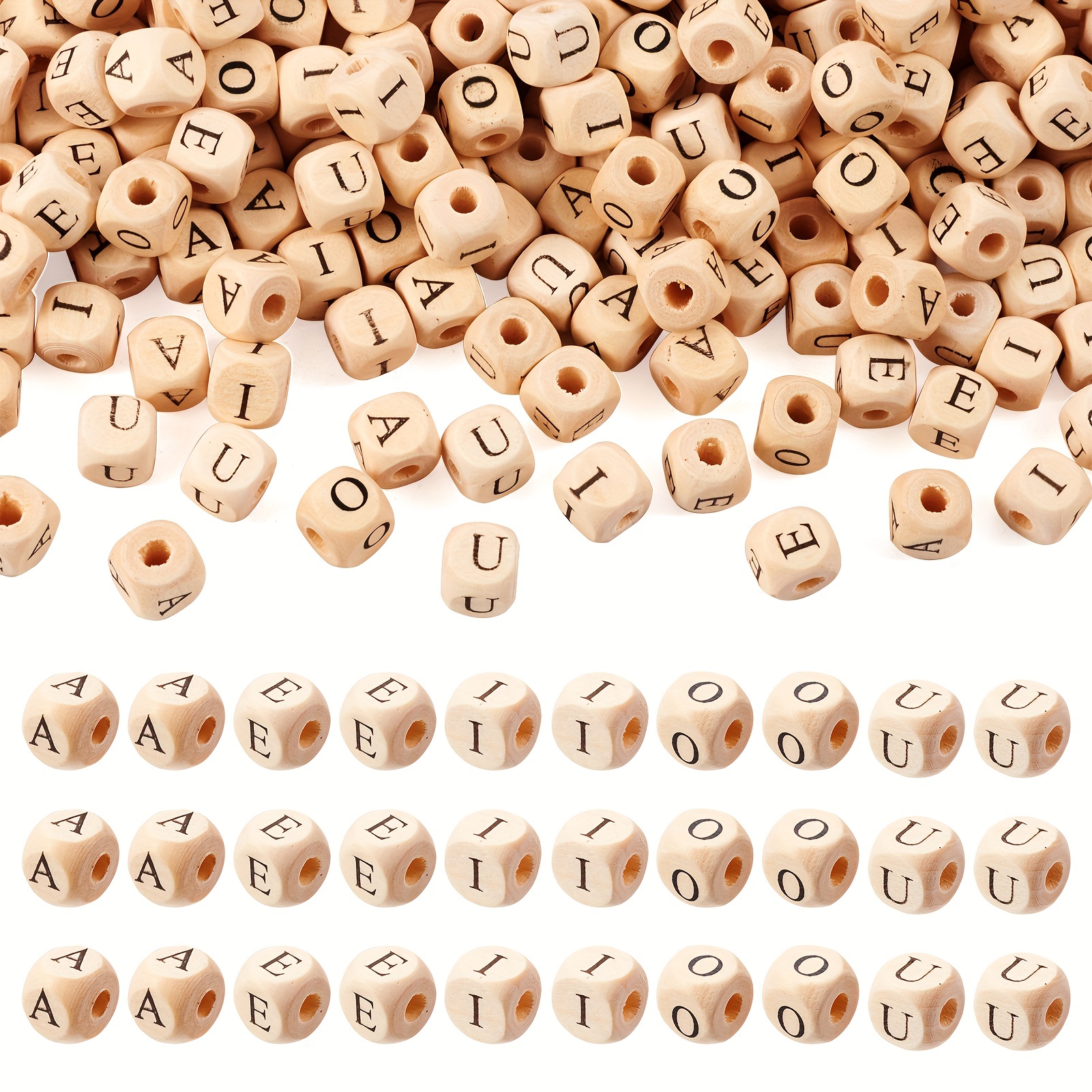 12mm Wooden Letters Beads, Wooden Letter Cube, Alphabet Beads, Name Beads,  ABC Craft Beads, Wooden Alphabet Letters Beads 