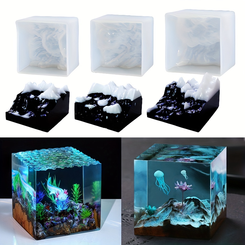 Mountain Peak Resin Molds-rockery Mountain Mold-rectangular Round Silicone  Mold-iceberg Pendant Mold-snow Mountain Micro Landscape Mold 