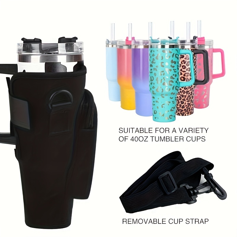 Drink Carrier, Insulated Tumbler YETI Holder with Strap