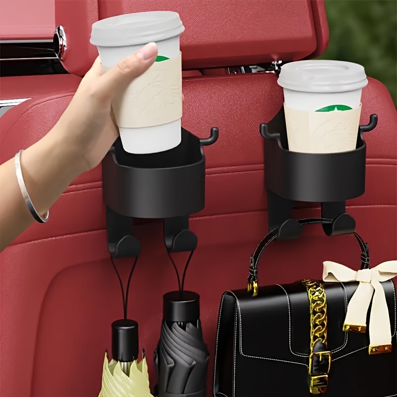 2 in 1 Multifunctional Car Cup Holder and 2 Car Cup Holder Coaster, Vehicle  Mounted Water Cup Drink Holder Universal Adapter with 360 Degree Rotatable  Base (Without Diamond Coaster, Matt Black) 
