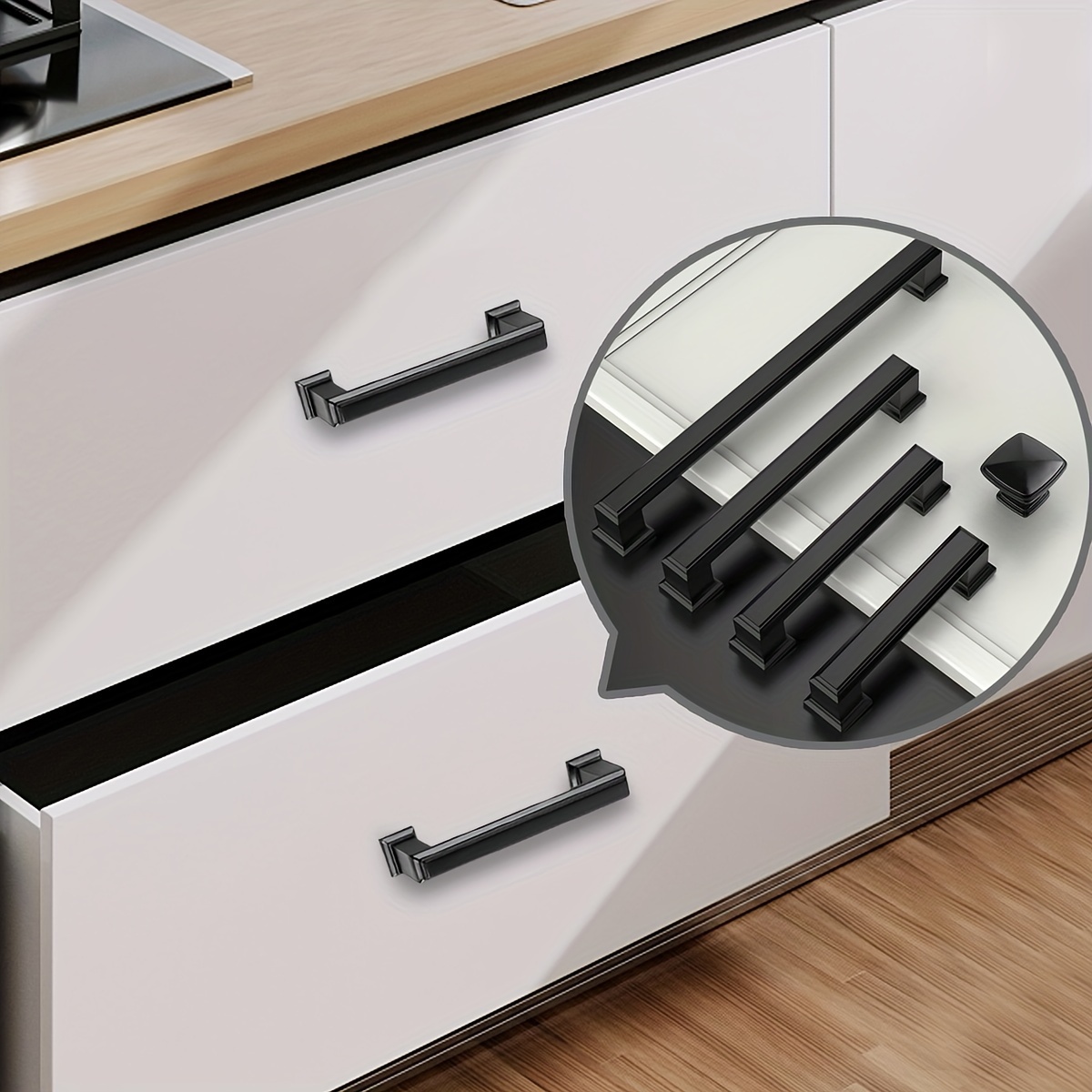 Hidden Furniture Handles Golden Black White Kitchen Cabinet - Temu