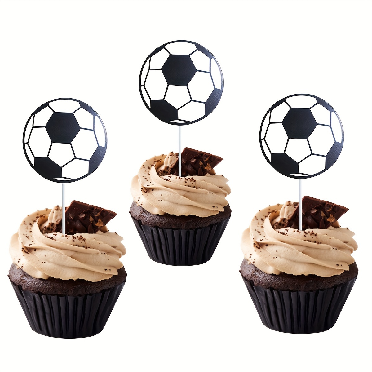 12 adornos para tartas de fútbol, decoración de tartas de fiesta temática  de fútbol, mini jugadores de fútbol, pelotas y portería para niños