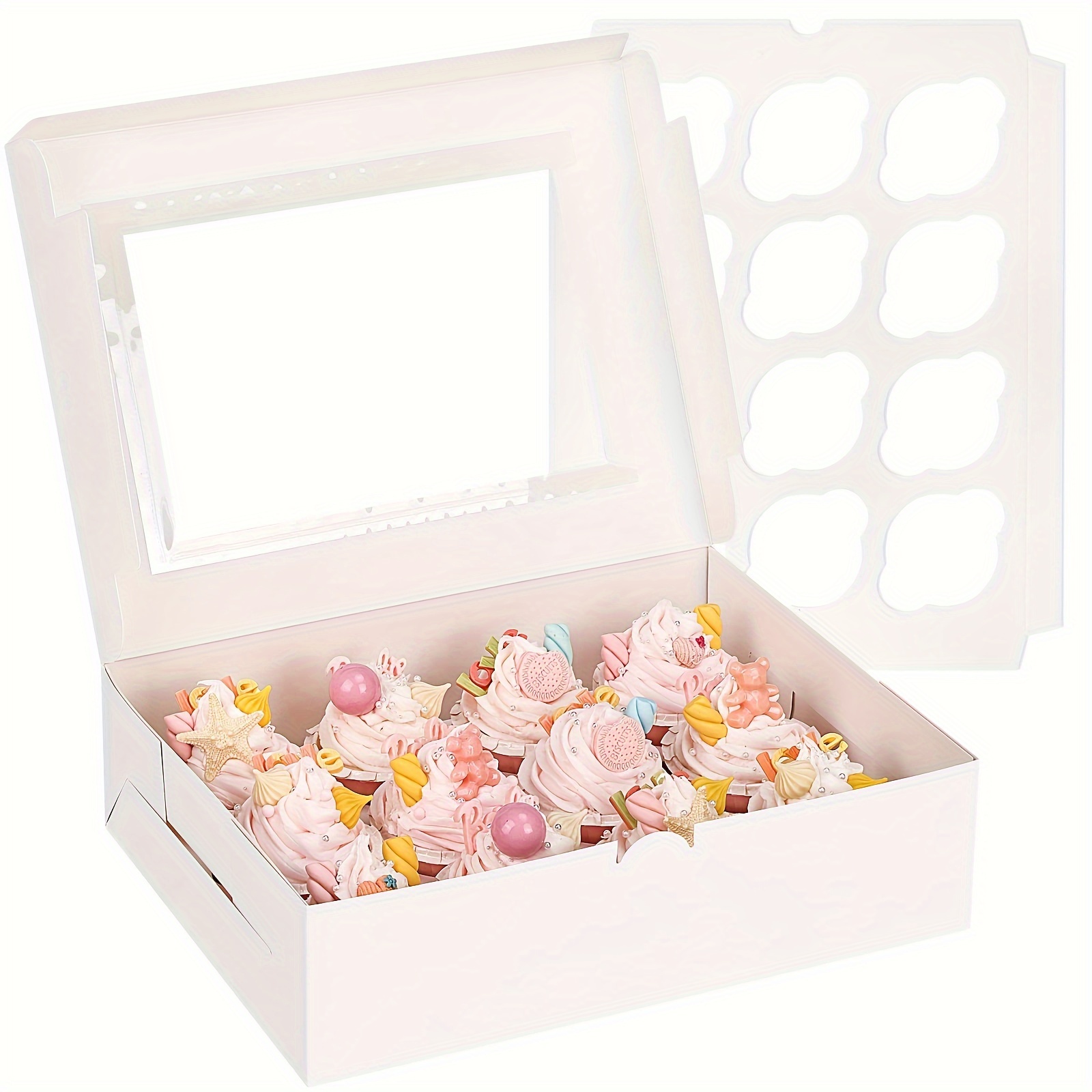 Cupcake Takeaway Box Double layer Covered Cup Cake Muffin - Temu