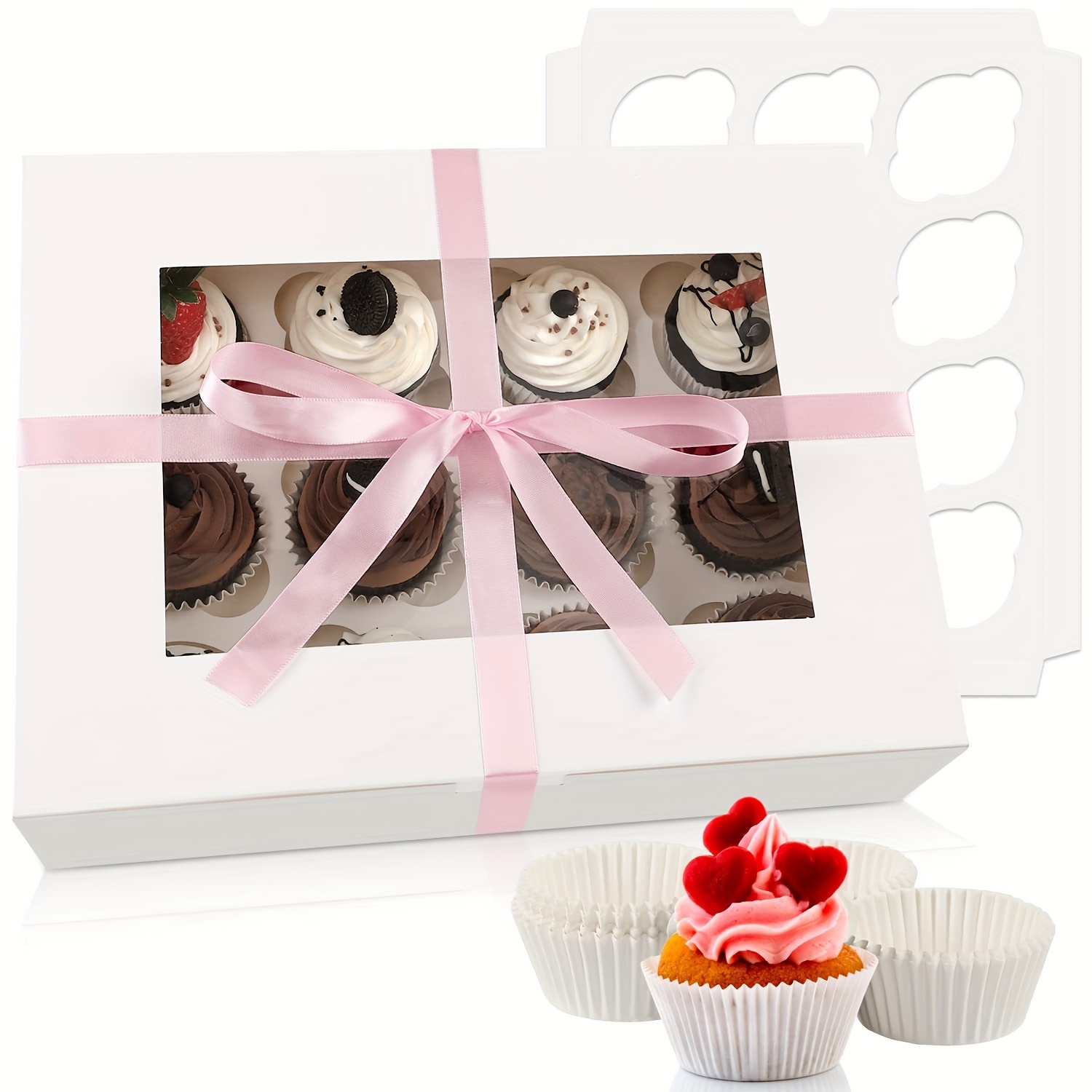 White Cupcake Carrier Box, 24 Cupcake Capacity