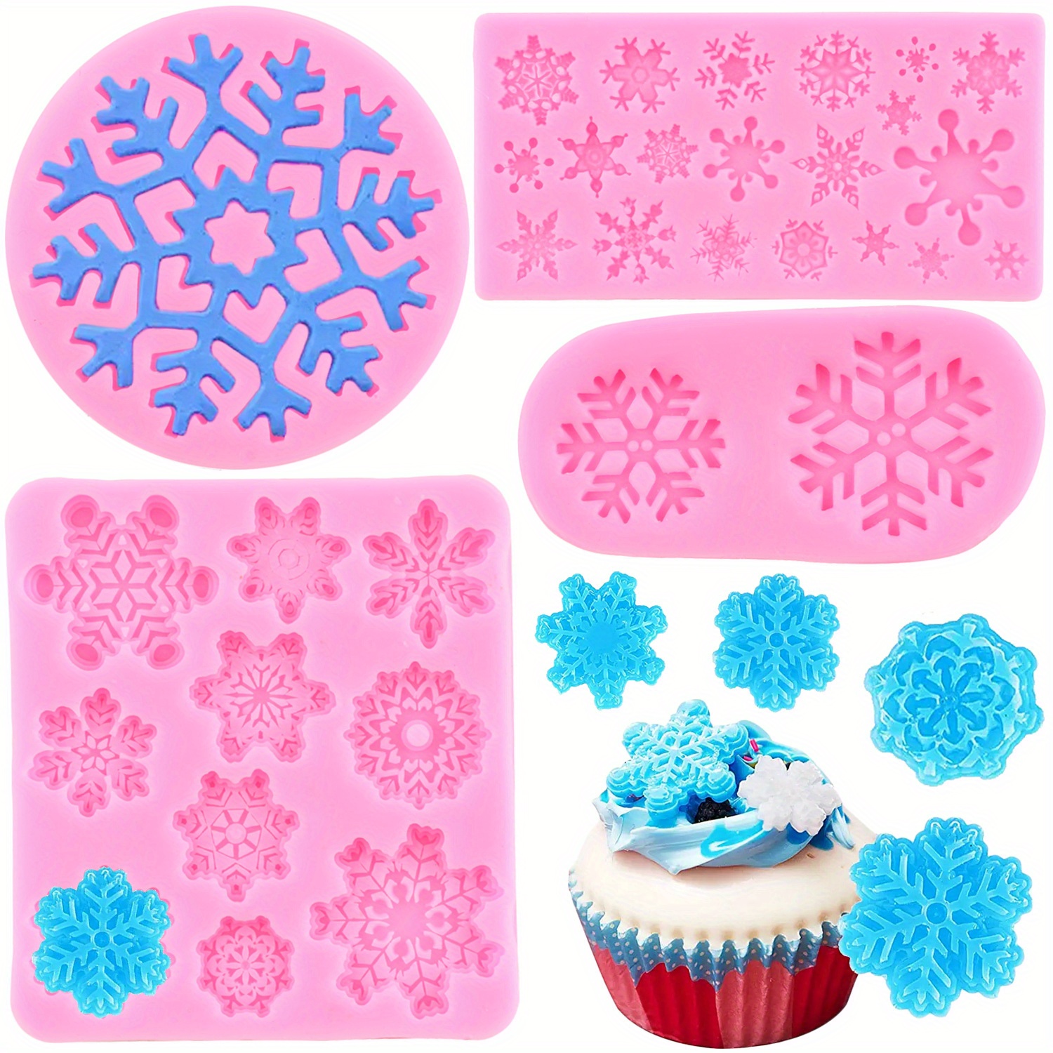 Snowflake Pattern Chocolate Mold, 6 Cavity 3d Silicone Mold, Candy