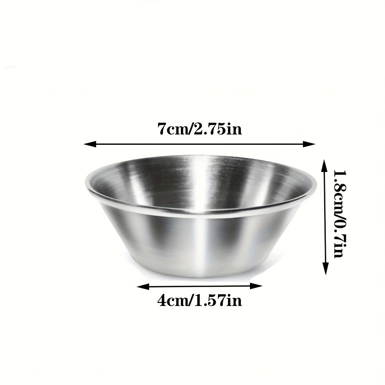YOUNTHYE 20PCS Stainless Steel Sauce Cups Reusable Ramekin Dipping Sauce  Cup 40ml Individual Round Condiment Cups Commercial Grade Small Sauce Cups