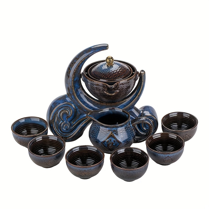 Moon Ceramic Tea Set Rotating Tea Maker For Home And Office - Temu