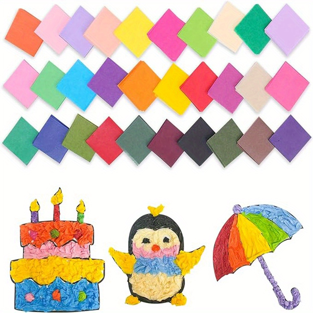 1200pcs Tissue Paper Squares, Tissue Paper Squares For Arts Craft DIY  Scrapbooking Scrunch Art And Any Kid Art Projects Gift