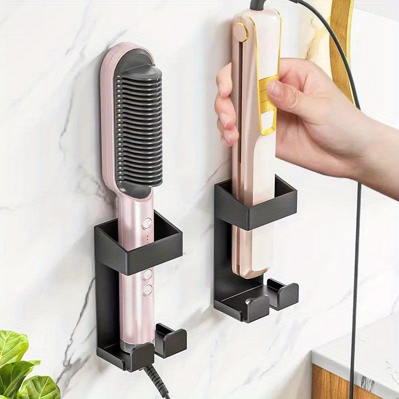 1pc Curly Hair Curling Iron Holder Wall Mounted Hair Styling Tool