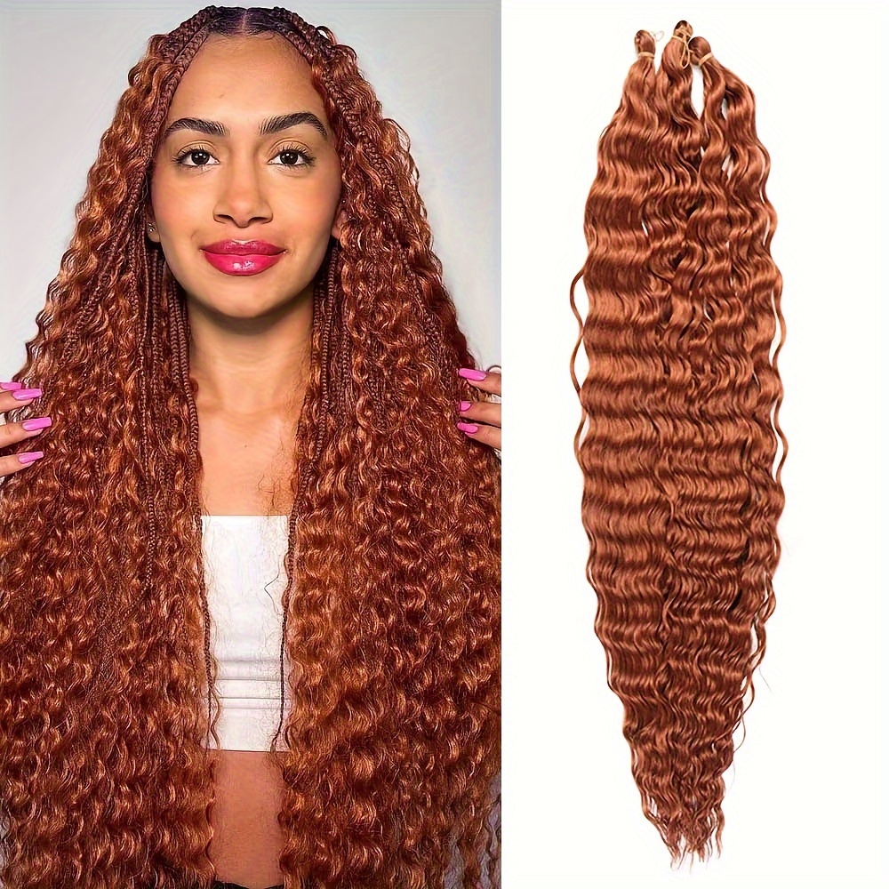 Pre Stretched Braiding Hair Ginger Curly Ends Synthetic Hair